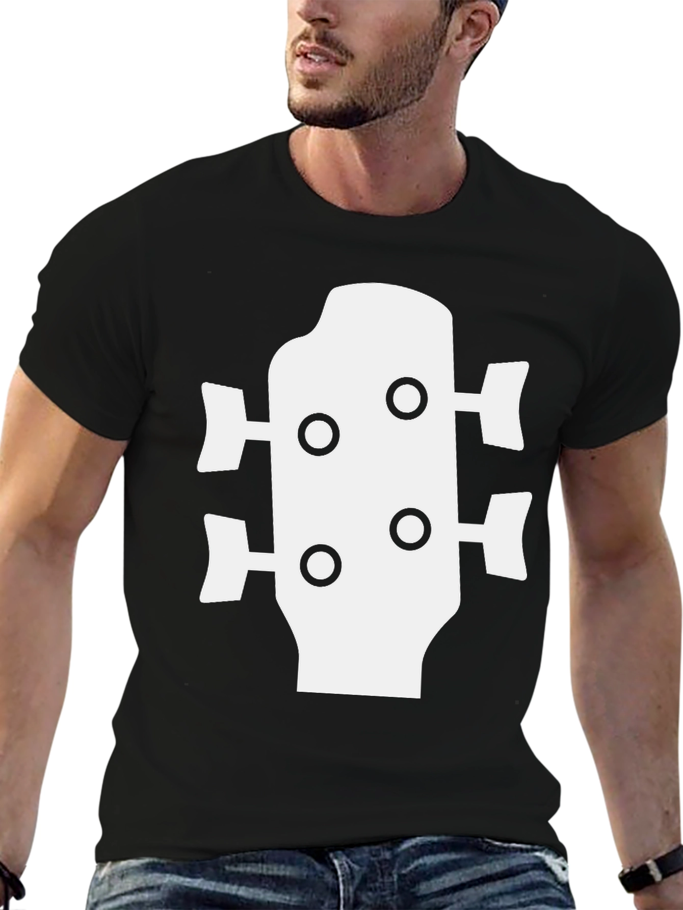 Bass Guitar Headstock T-Shirt - Music Lover Tee