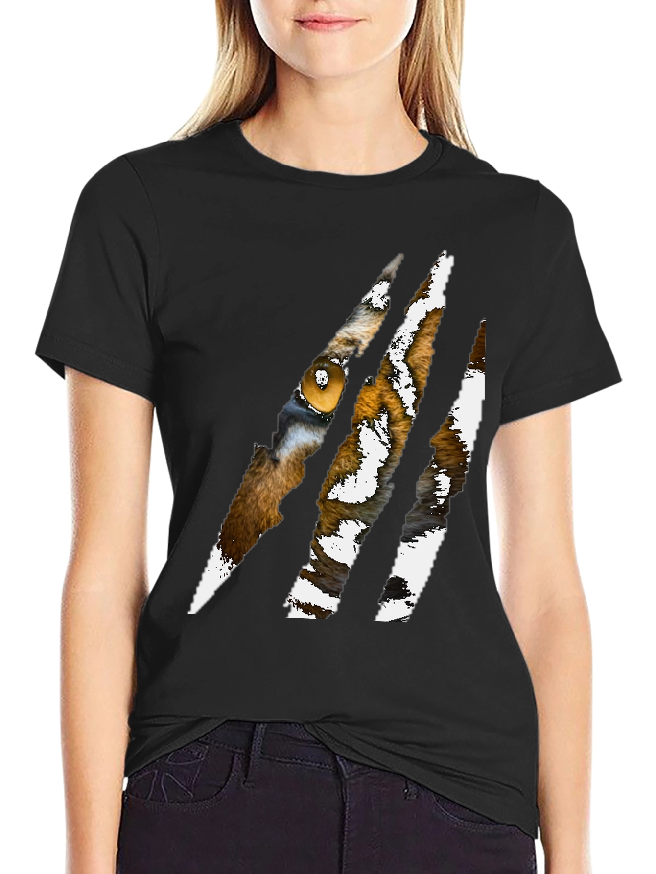 Tiger Eye Claw Mark Graphic T-Shirt