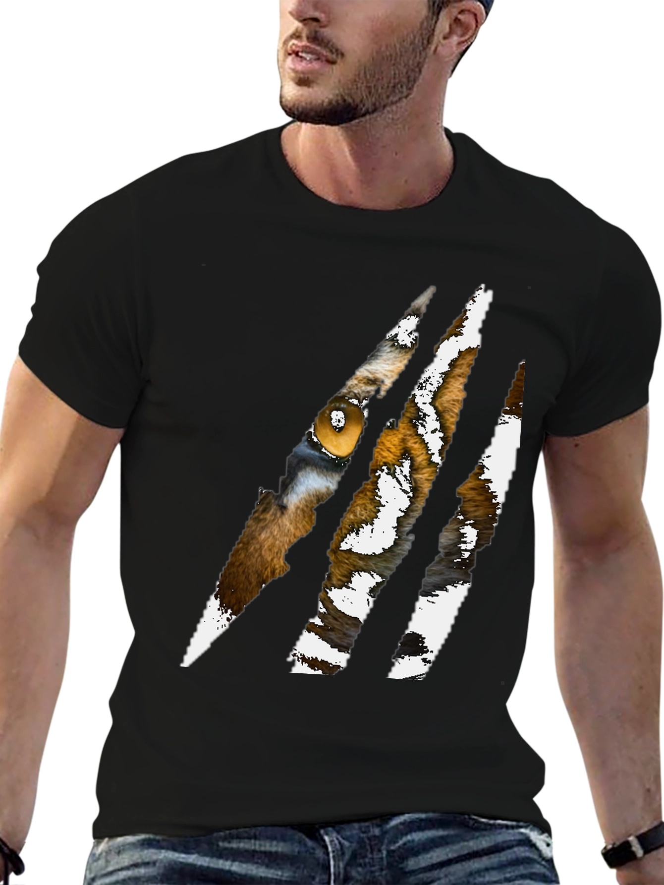 Tiger Eye Claw Mark Graphic T-Shirt