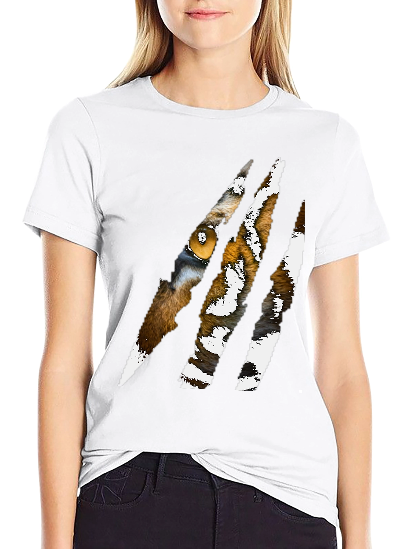 Tiger Eye Claw Mark Graphic T-Shirt