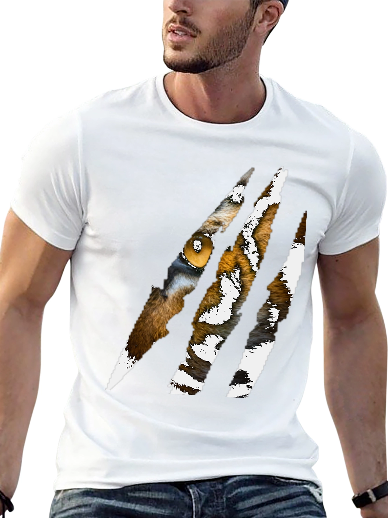 Tiger Eye Claw Mark Graphic T-Shirt