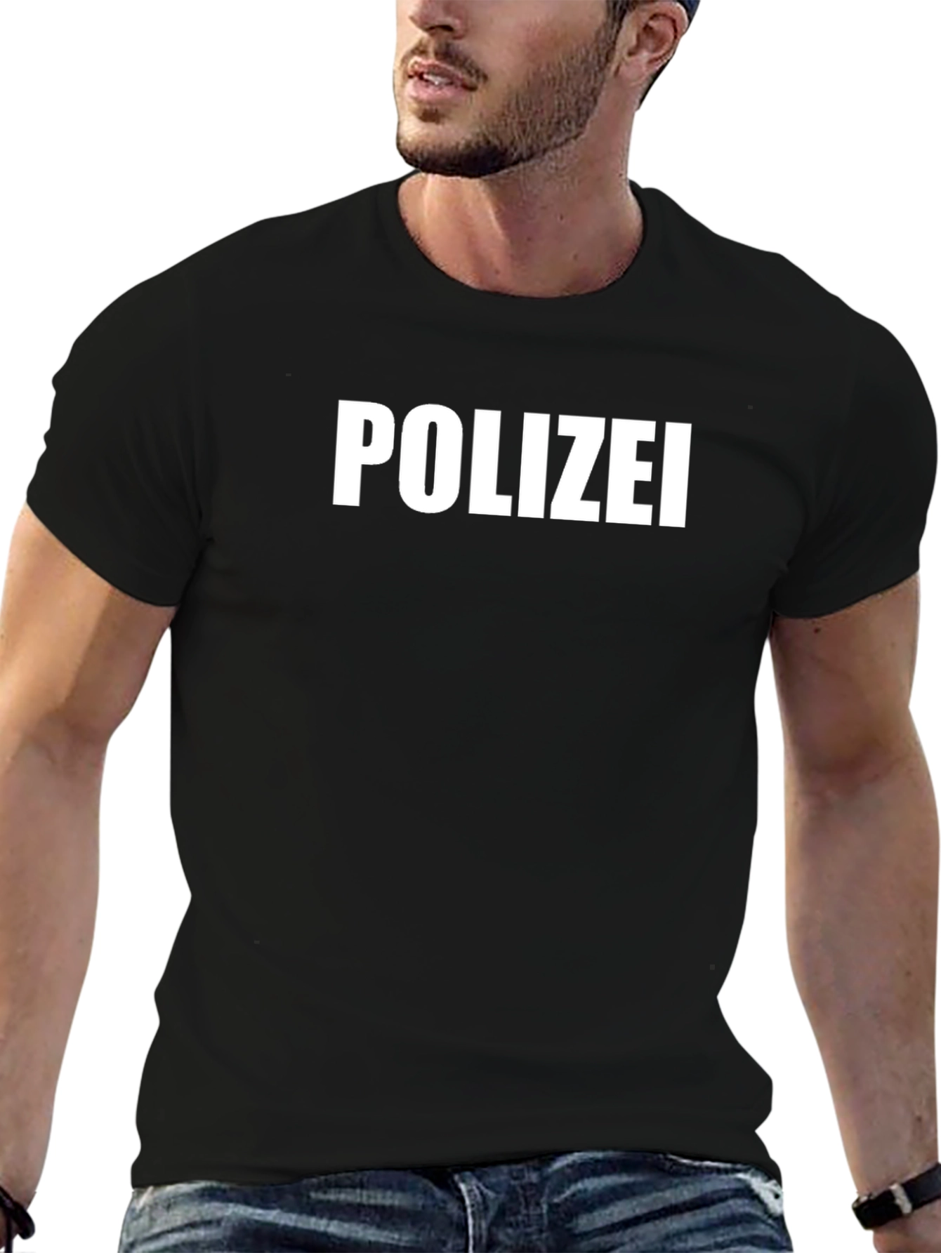 Polizei T-Shirt - Classic Black Crew Neck Tee