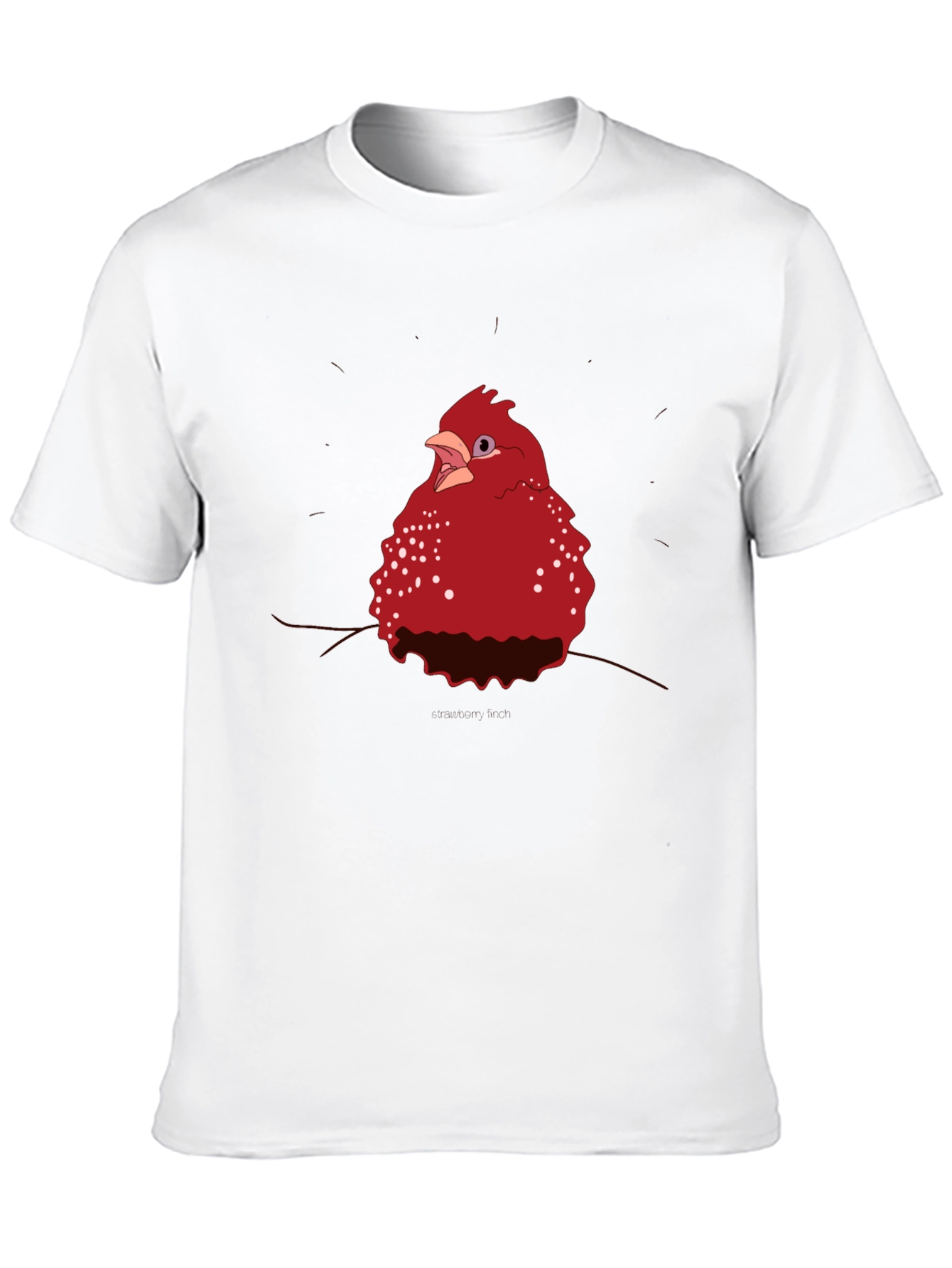 Red Bird Graphic Tee - Casual Black T-Shirt