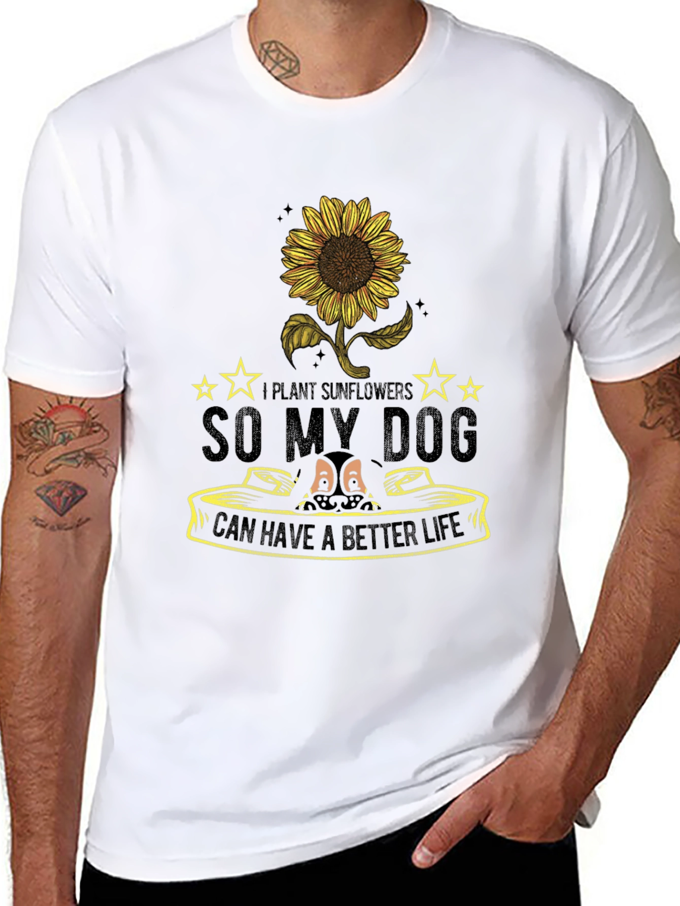 Sunflower Dog Lover T-Shirt