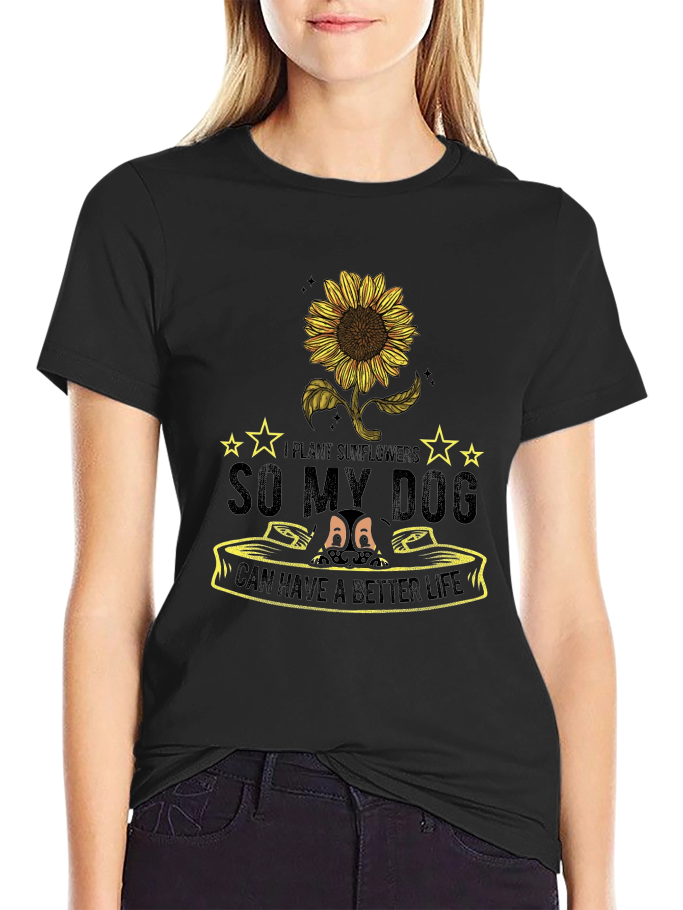 Sunflower Dog Lover T-Shirt