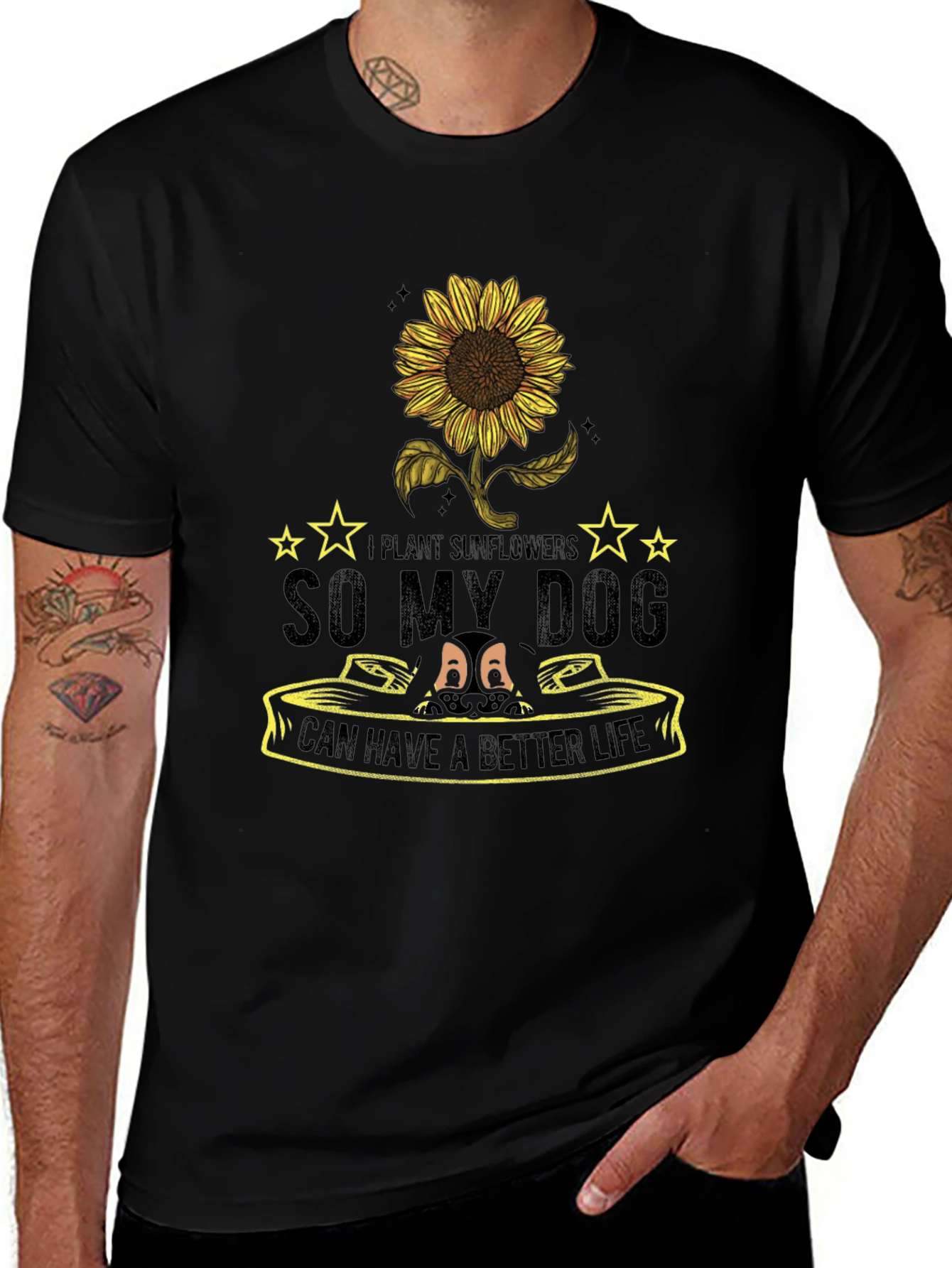 Sunflower Dog Lover T-Shirt