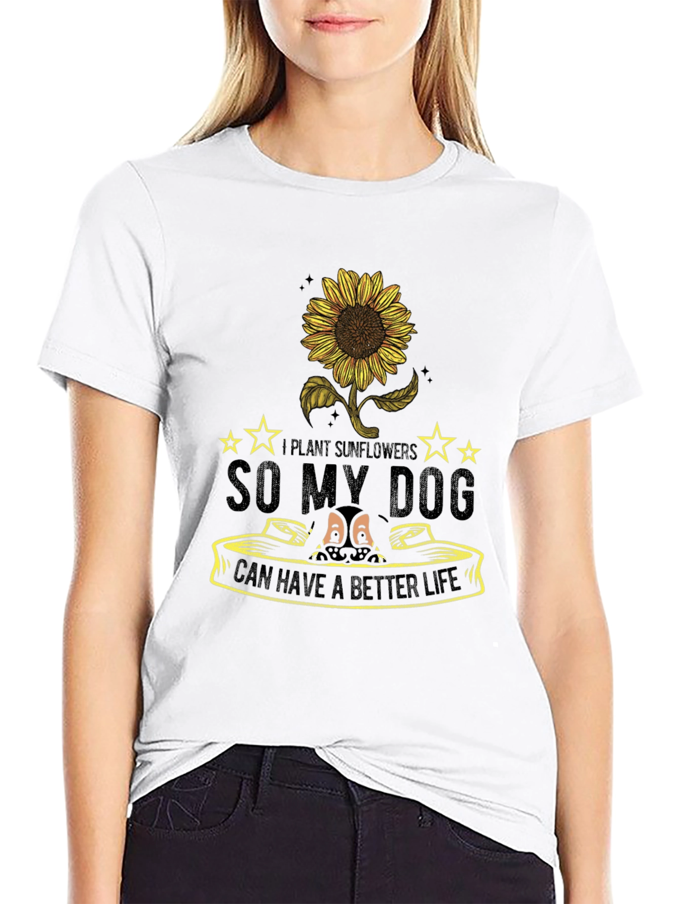 Sunflower Dog Lover T-Shirt