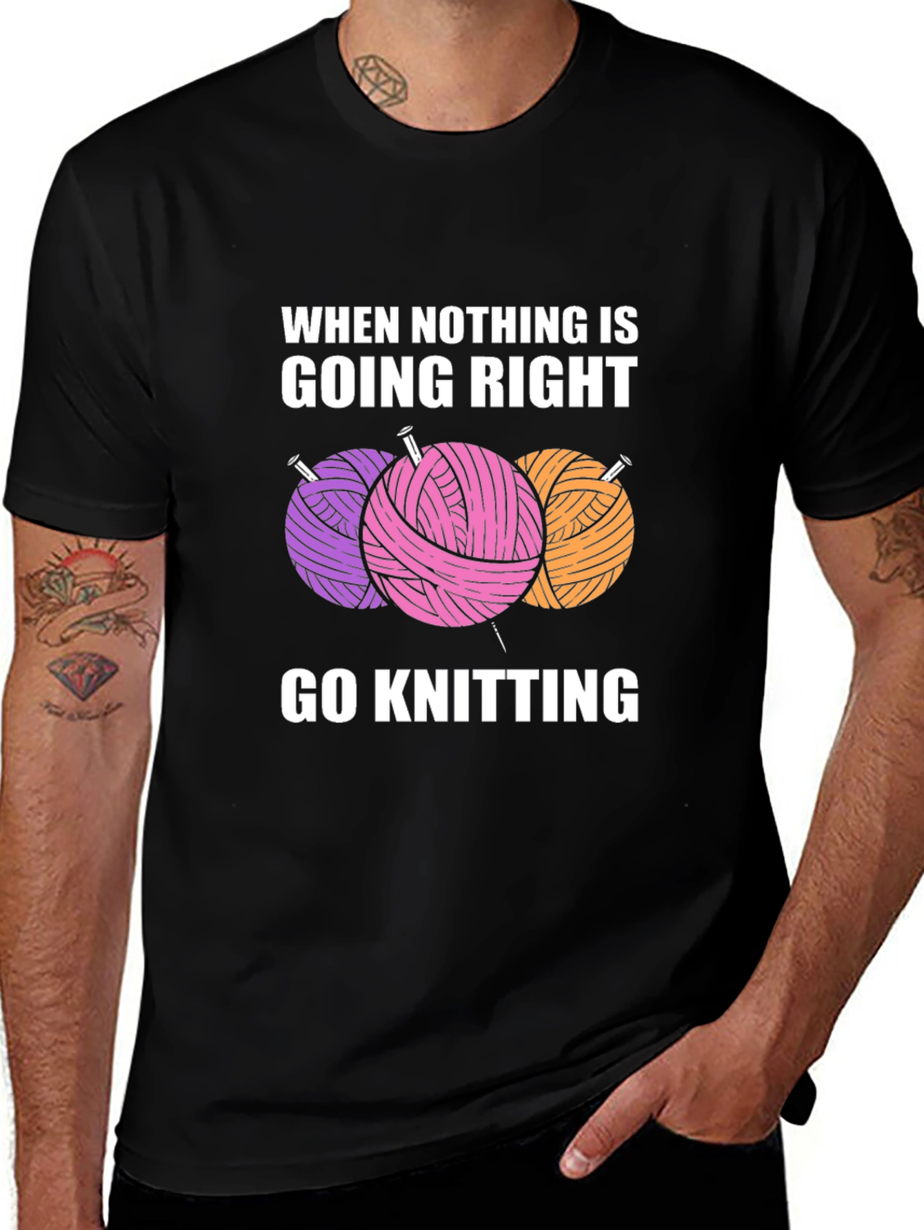 Knitters Tee: When Nothing is Going Right Go Knitting!