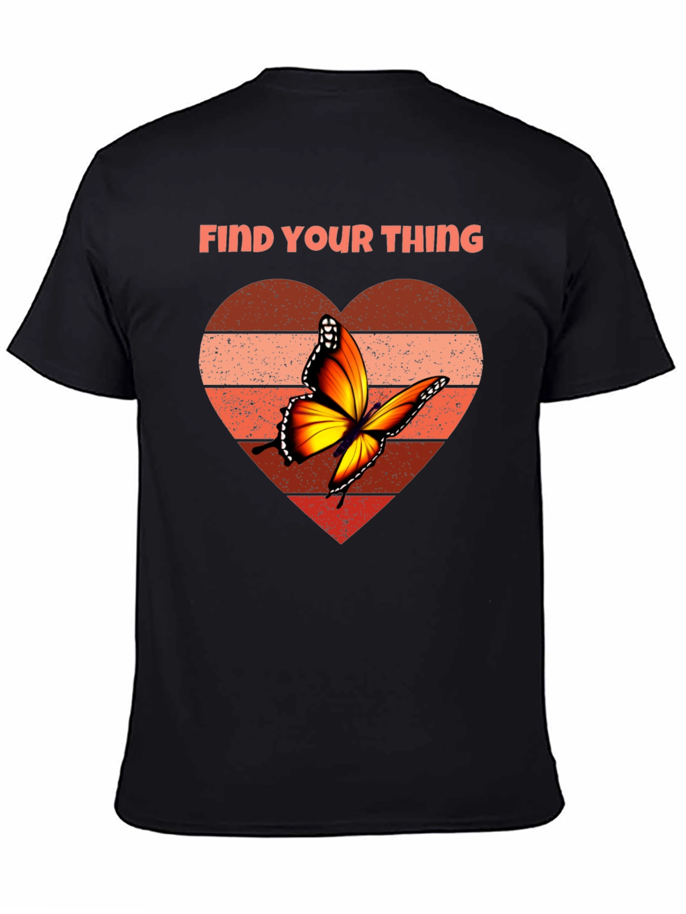Find Your Thing Butterfly Heart Graphic Tee - Black