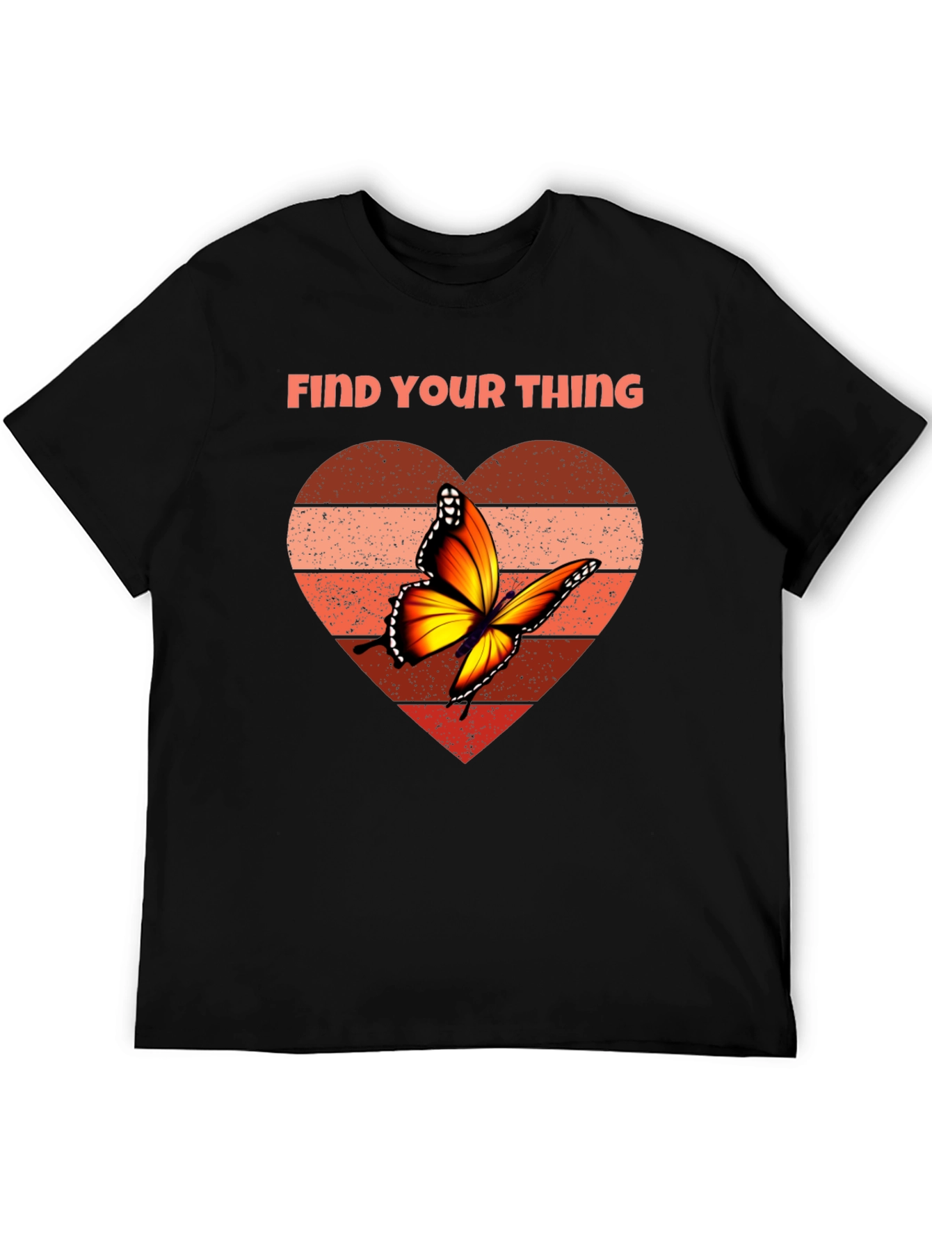 Find Your Thing Butterfly Heart Graphic Tee - Black