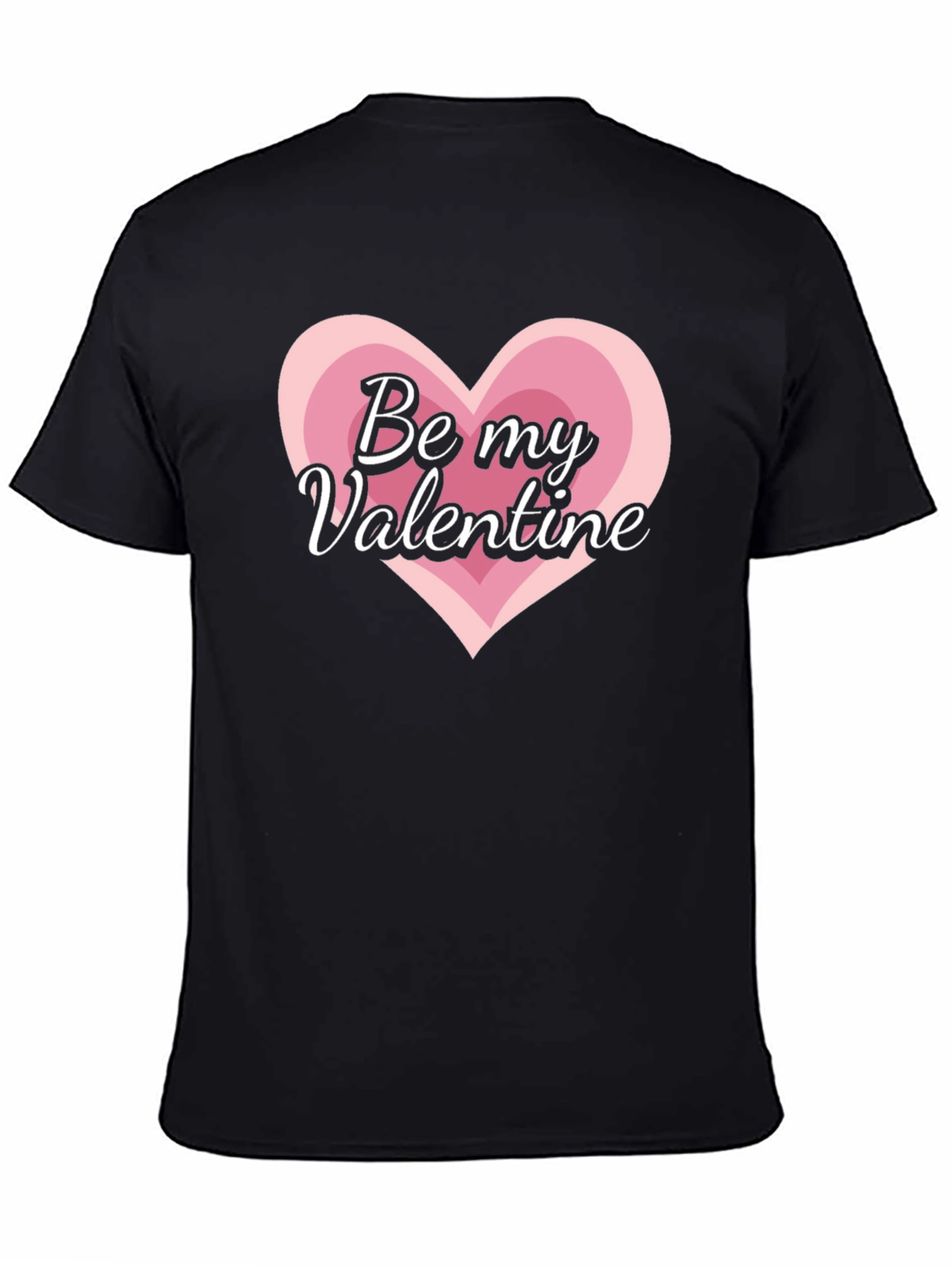 Be My Valentine Heart Graphic Tee - Black