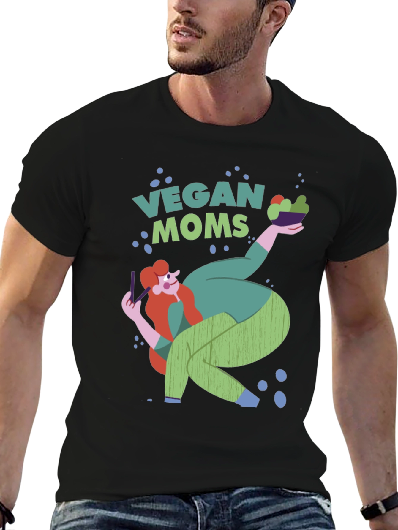 Vegan Moms Graphic T-Shirt Unique Design Tee