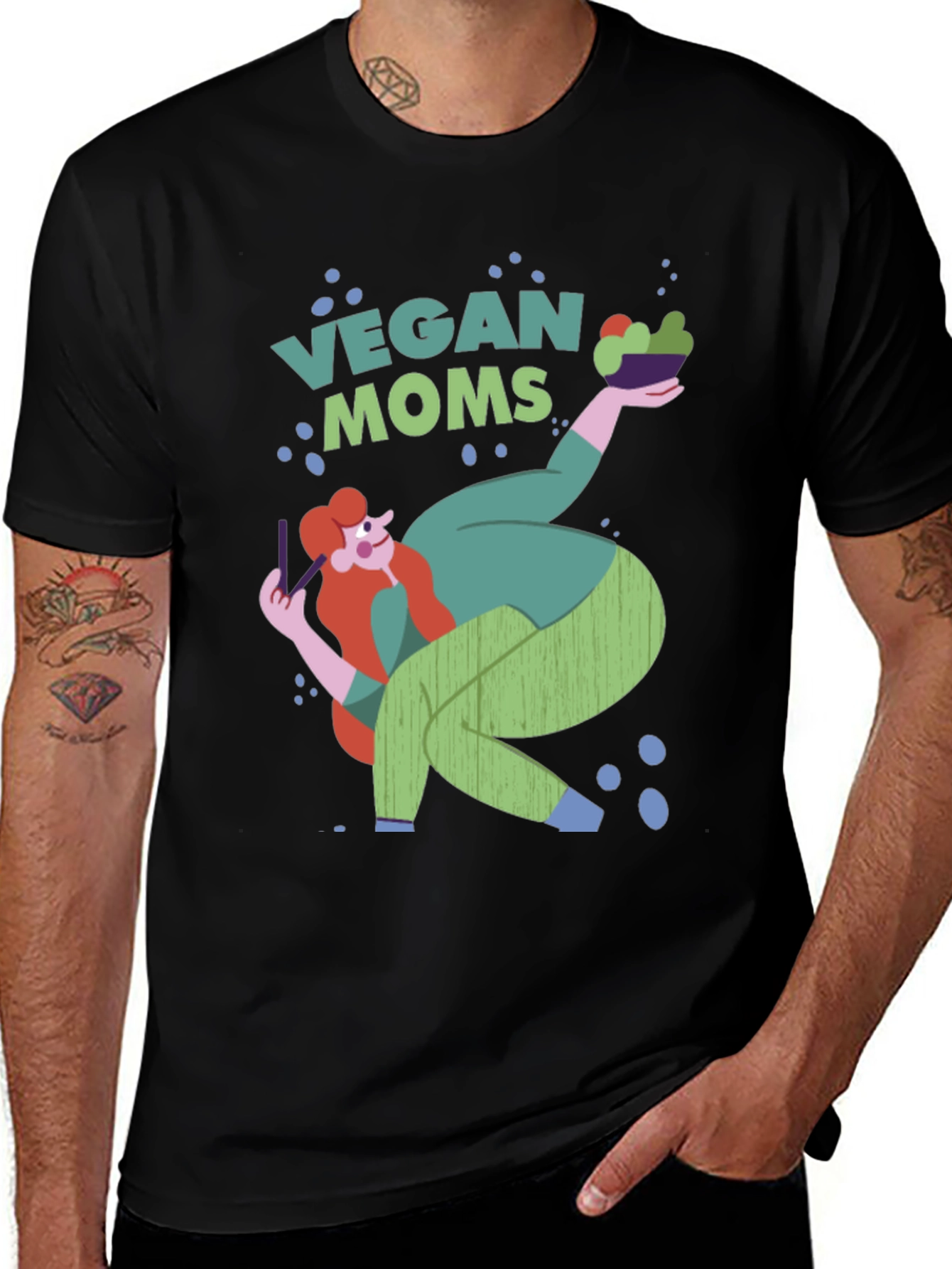 Vegan Moms Graphic T-Shirt Unique Design Tee