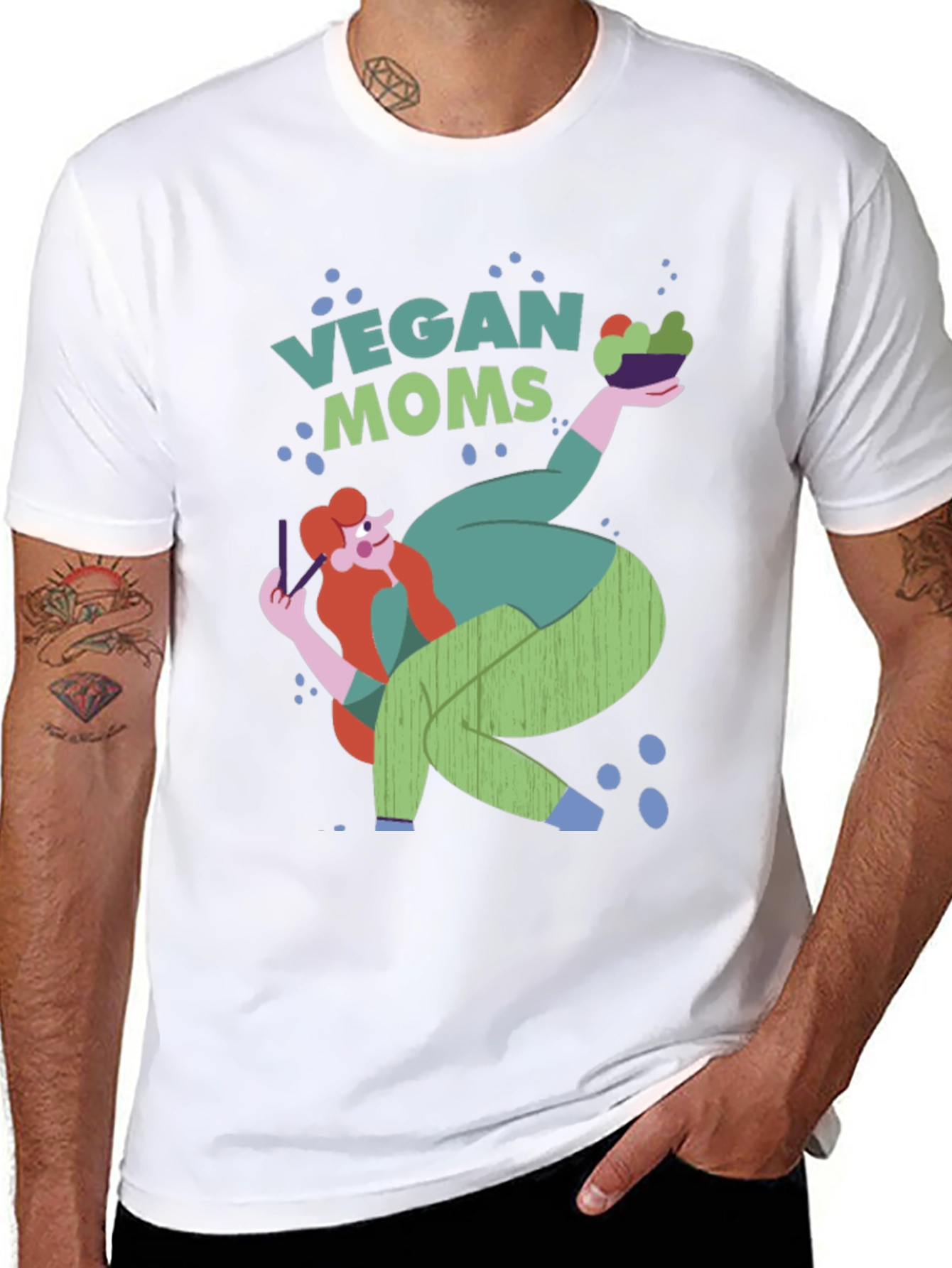 Vegan Moms Graphic T-Shirt Unique Design Tee
