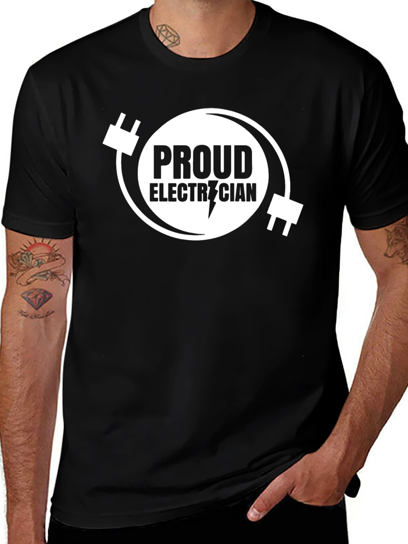 Proud Electrician T-Shirt - Black