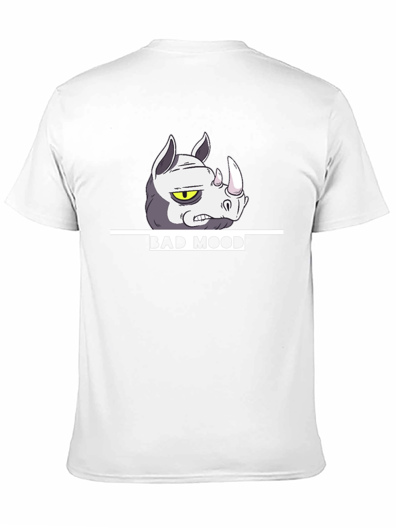 Bad Mood Rhino Graphic T-Shirt - Black Casual Tee