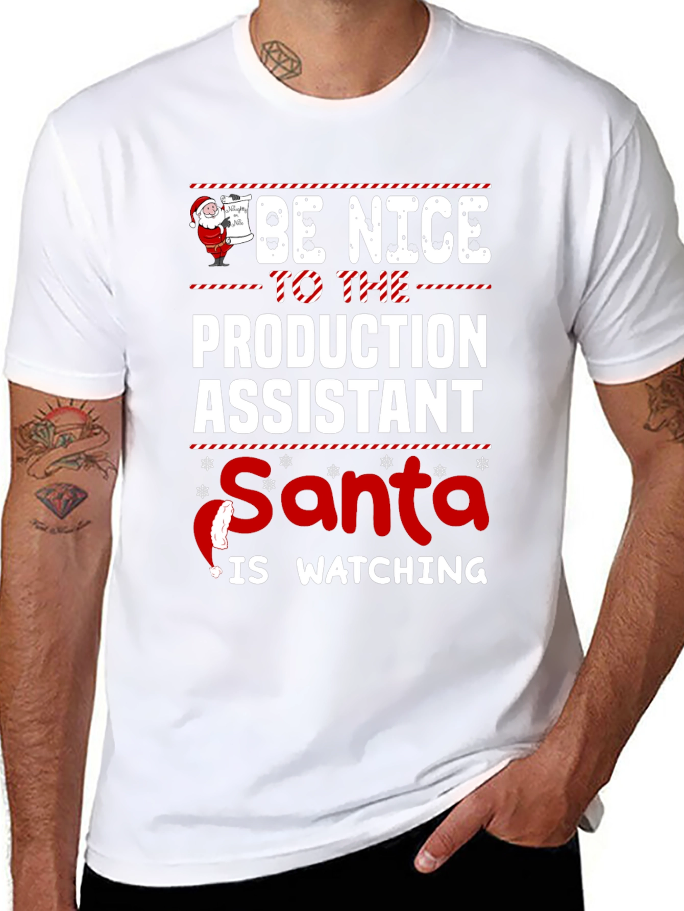 Be Nice To The Production Assistant Santa T-Shirt