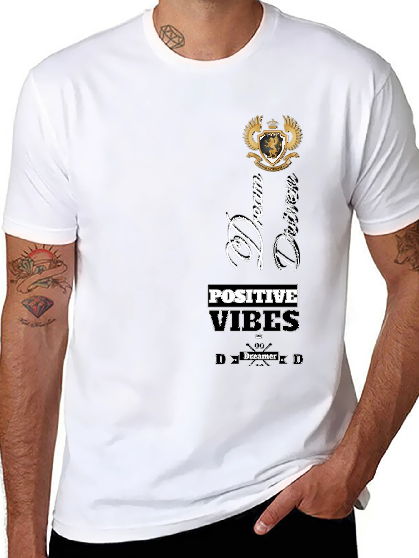 Dream Driven Tee - Positive Vibes Mens Black T-Shirt