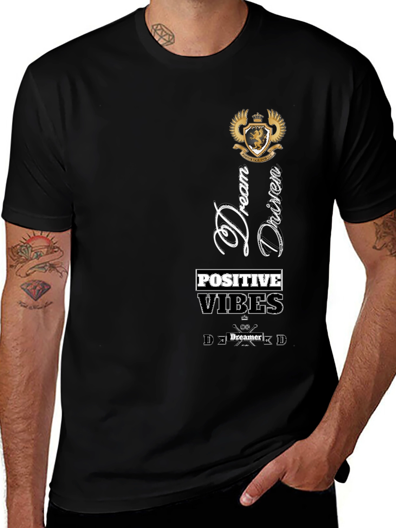 Dream Driven Tee - Positive Vibes Mens Black T-Shirt