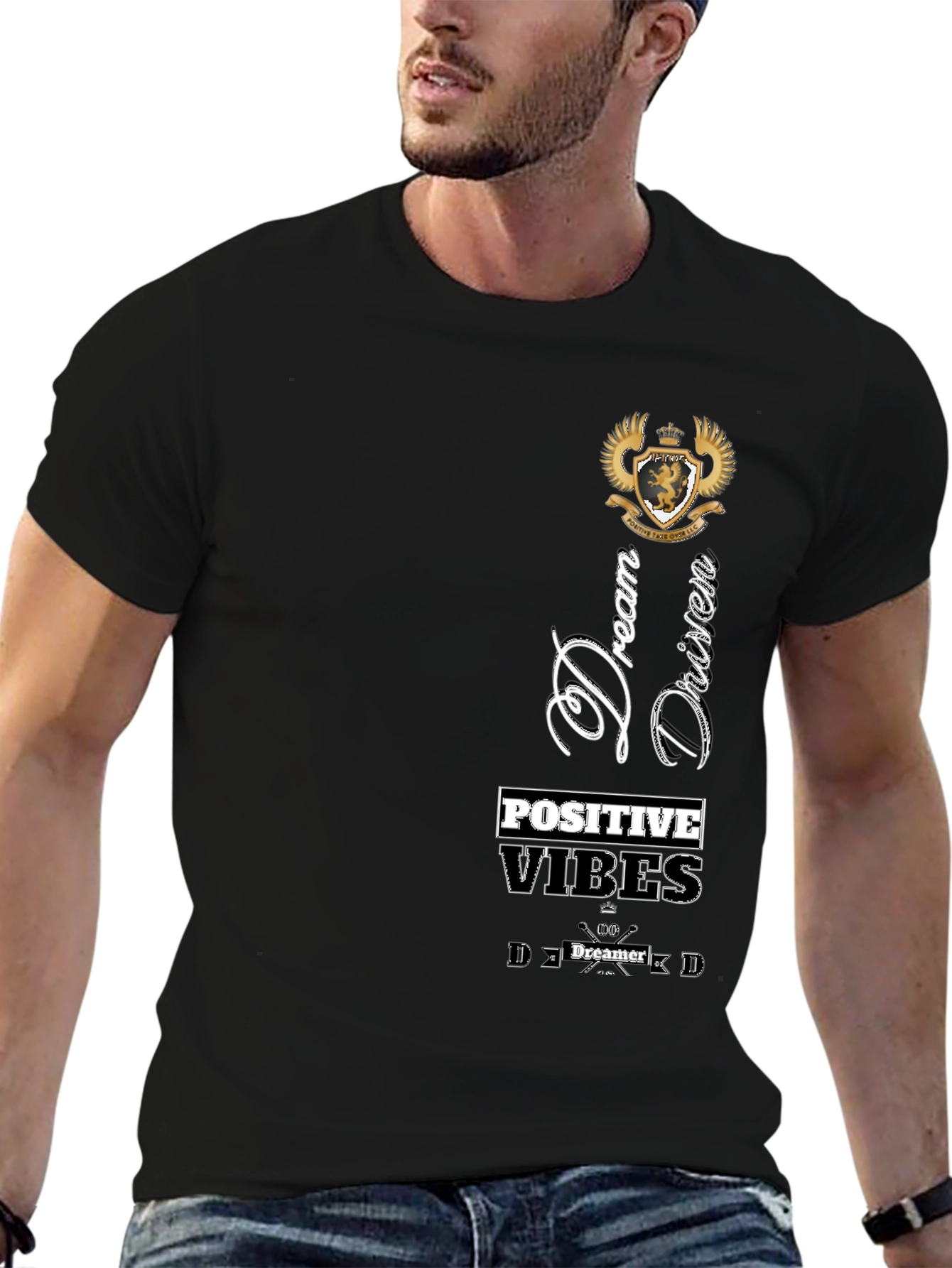 Dream Driven Tee - Positive Vibes Mens Black T-Shirt