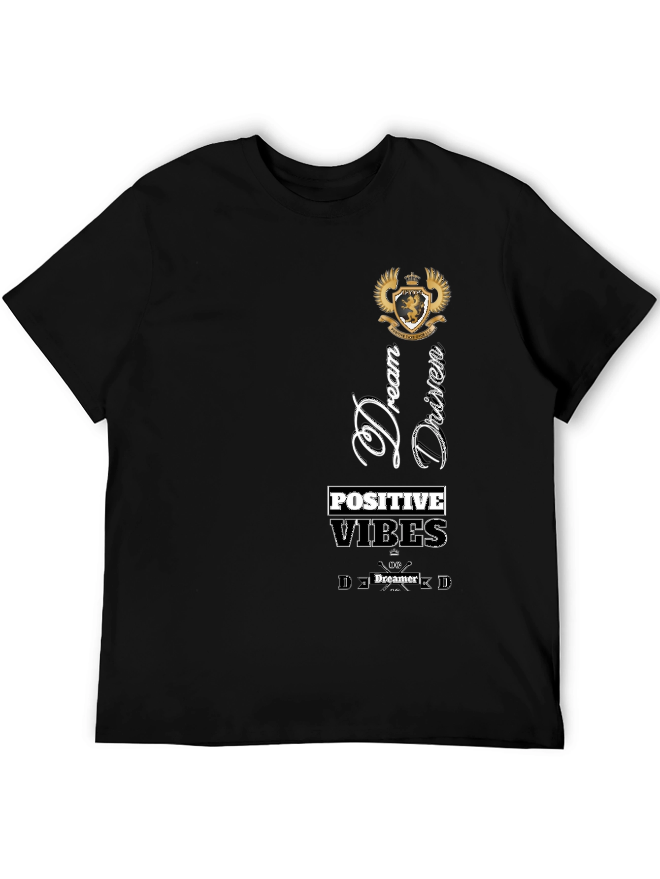 Dream Driven Tee - Positive Vibes Mens Black T-Shirt
