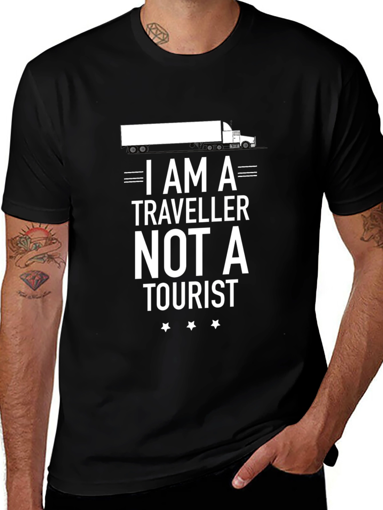 Trucker I am a Traveller Graphic T-Shirt