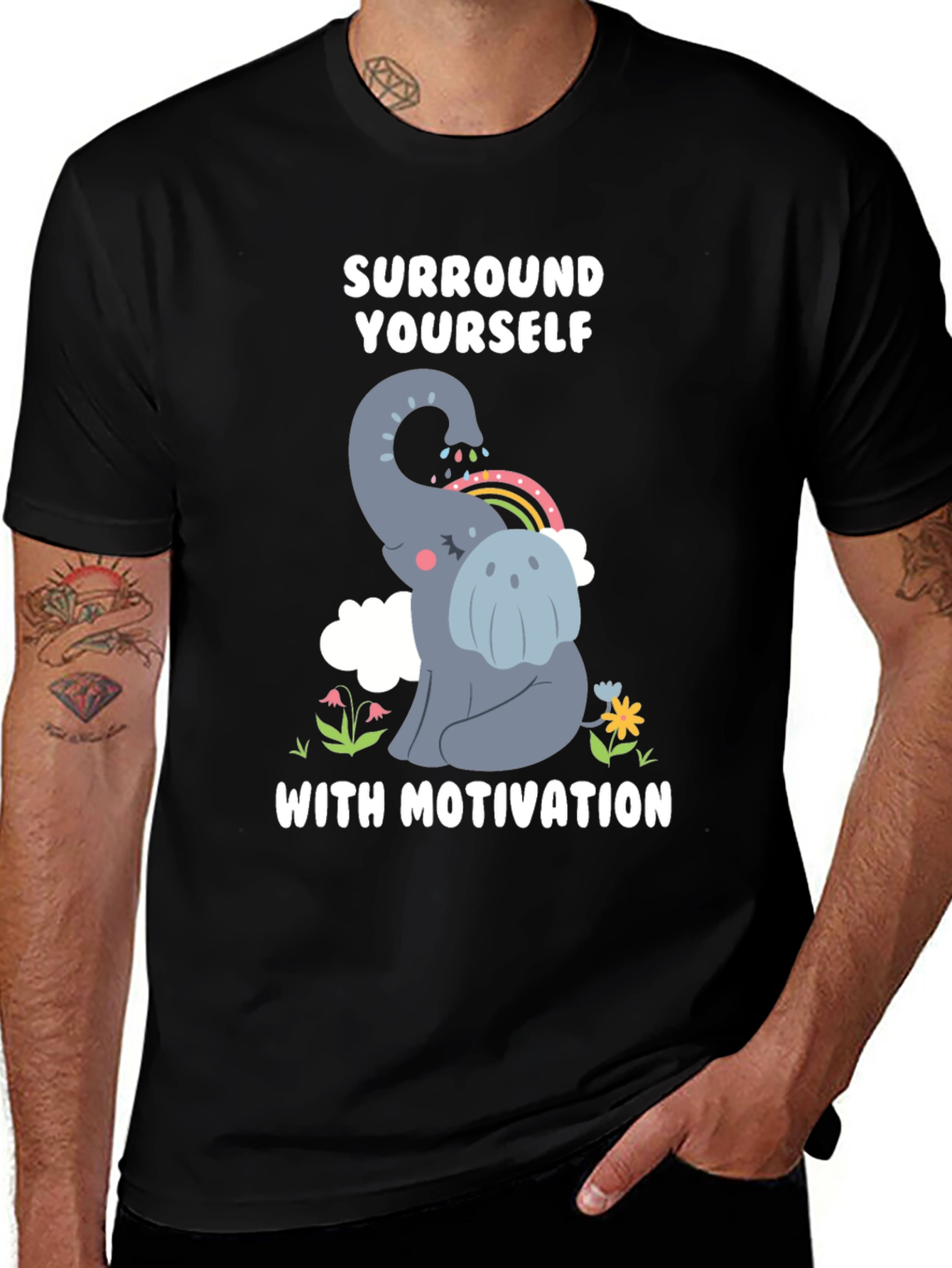Motivational Elephant Graphic T-Shirt