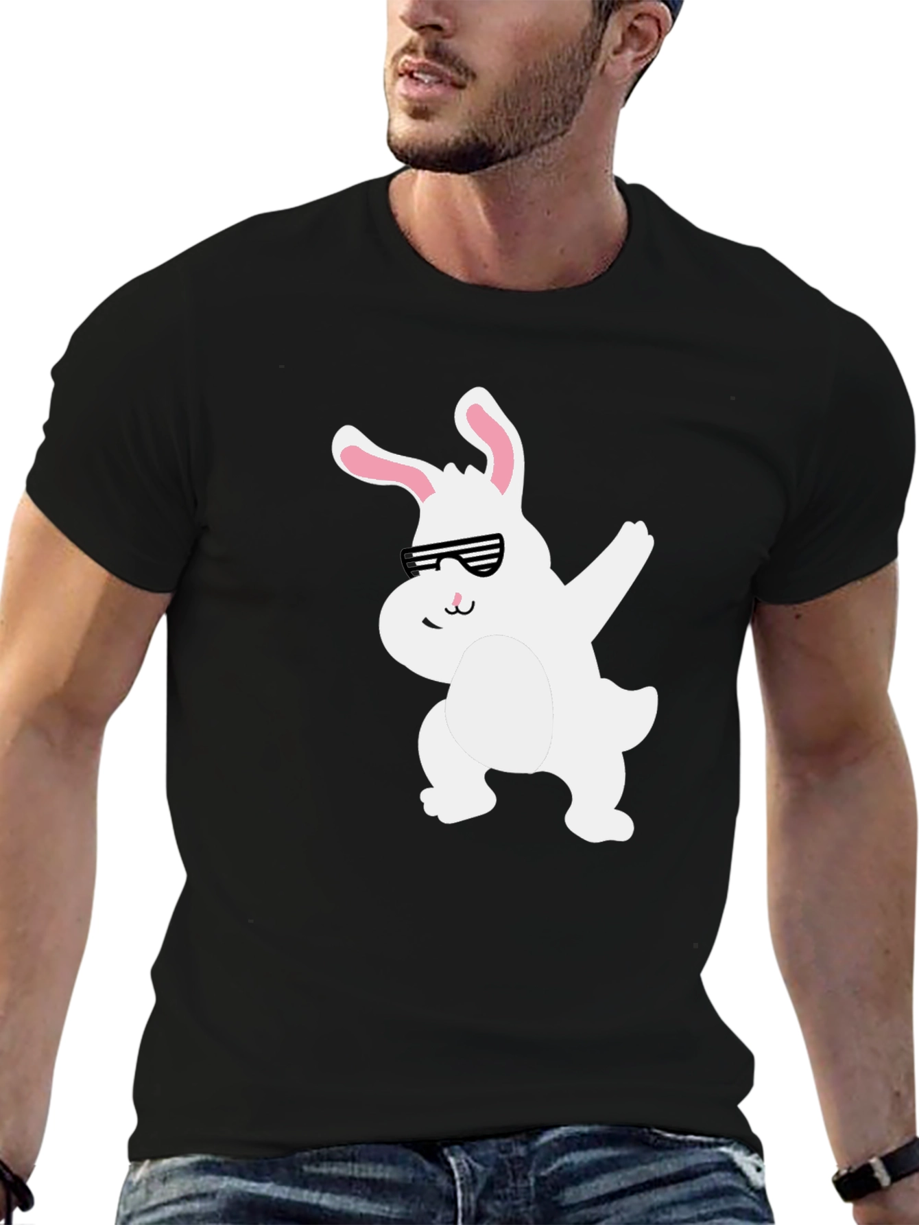 Dabbing Easter Bunny T-Shirt - Cool Rabbit in Shades