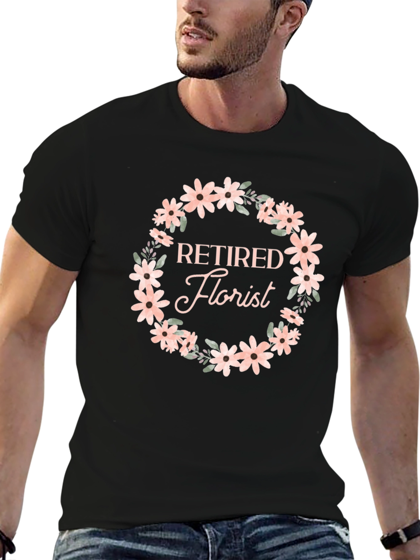 Retired Florist Floral Wreath T-Shirt