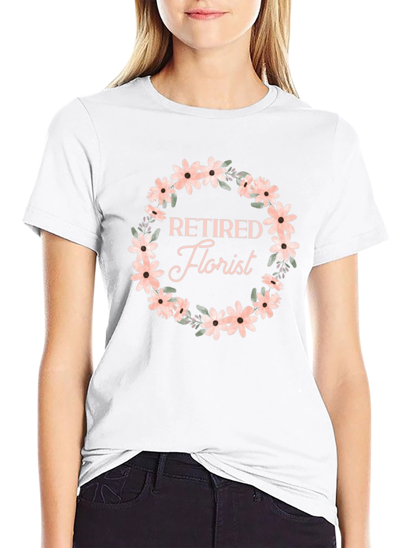 Retired Florist Floral Wreath T-Shirt