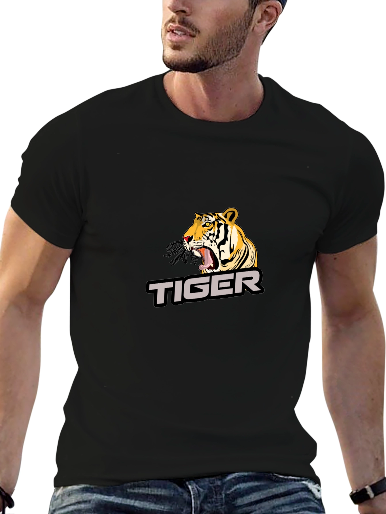 Cool Tiger Graphic Black T-Shirt