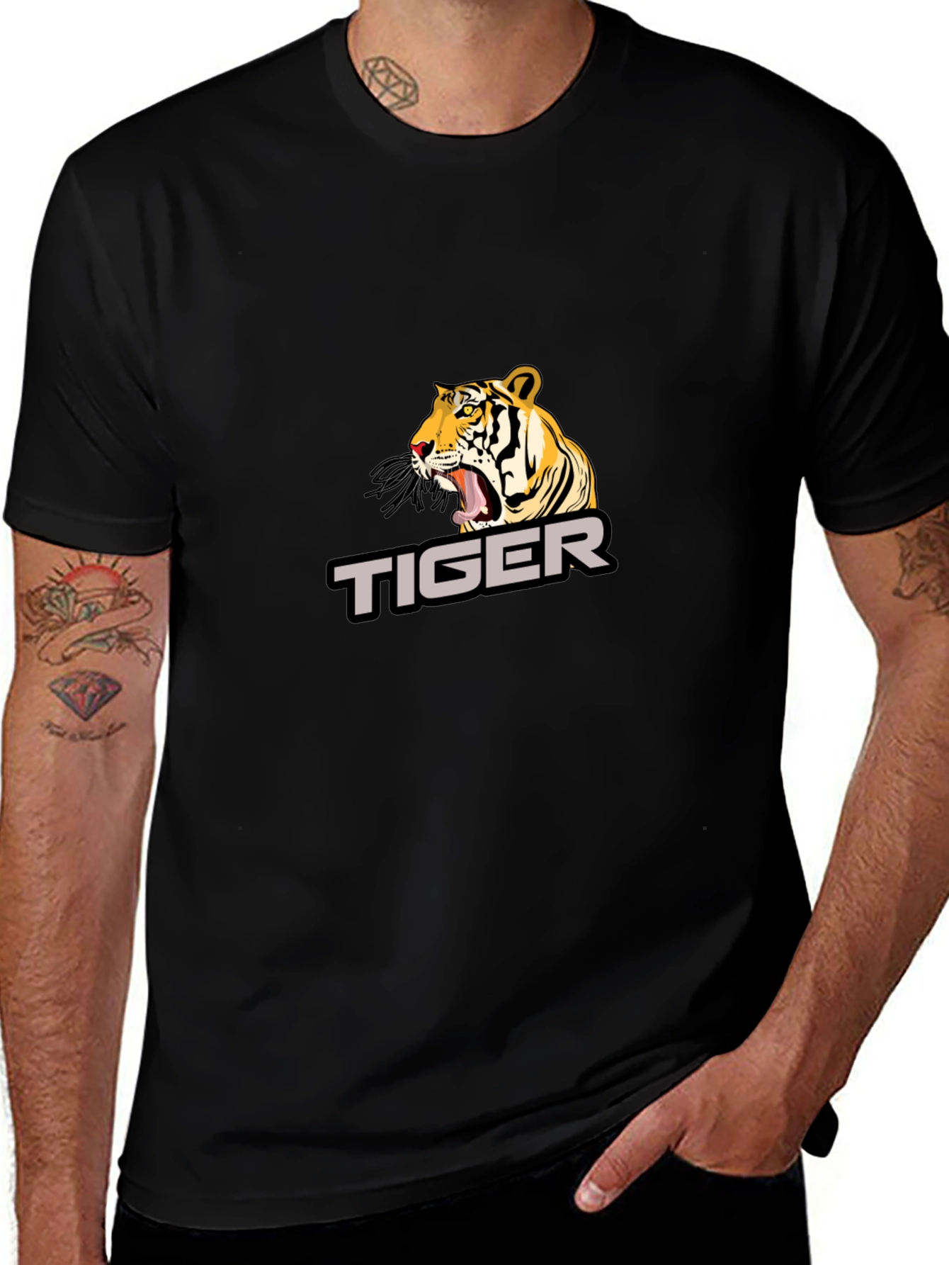 Cool Tiger Graphic Black T-Shirt