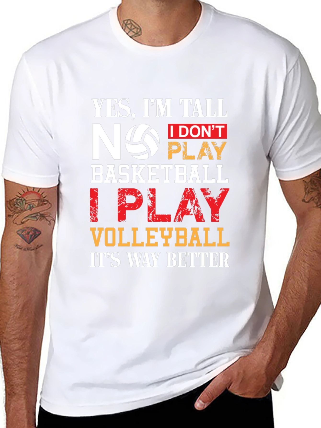 Volleyball T-Shirt: Yes Im Tall I Play Volleyball