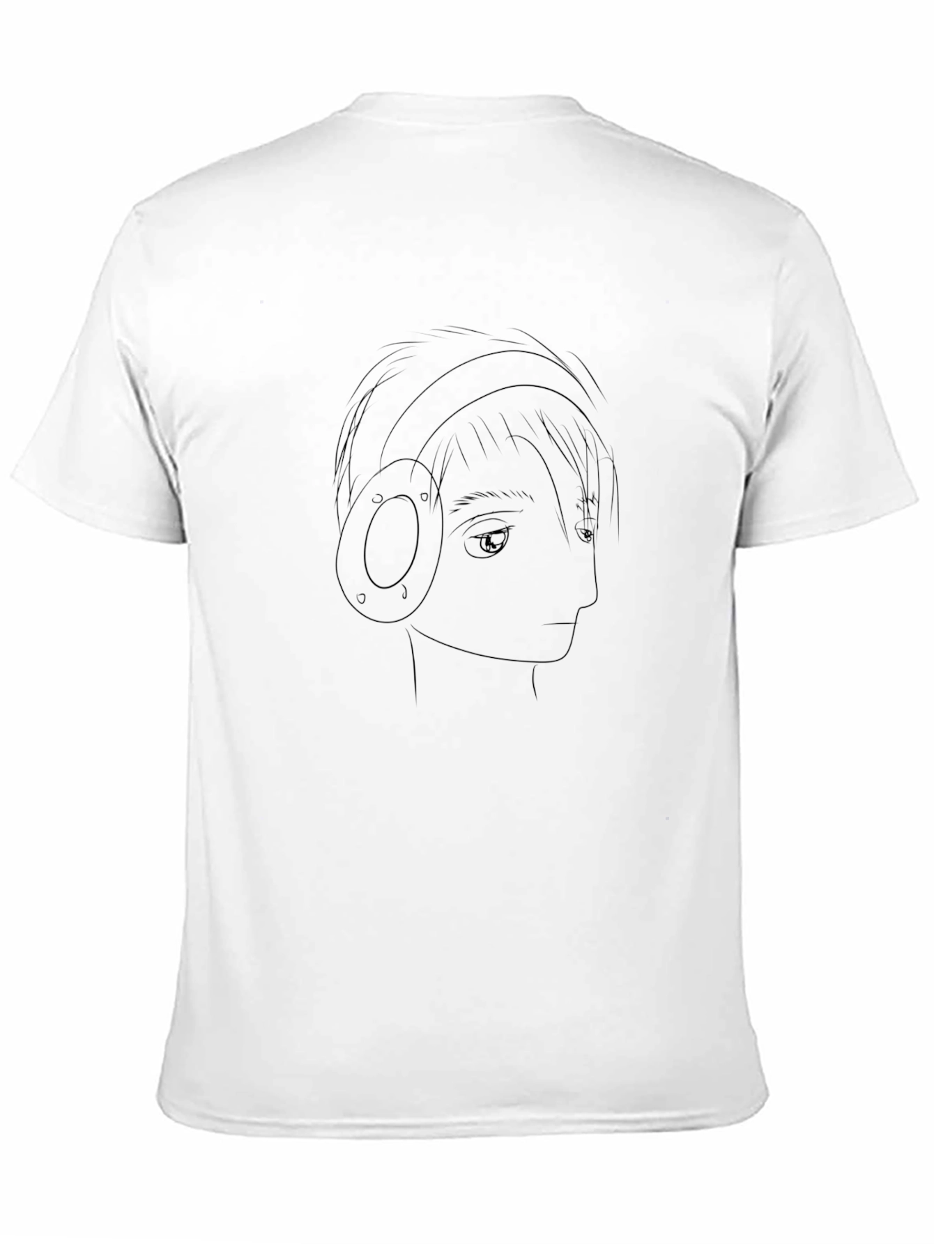 Anime Style Graphic Print Mens Black Tee