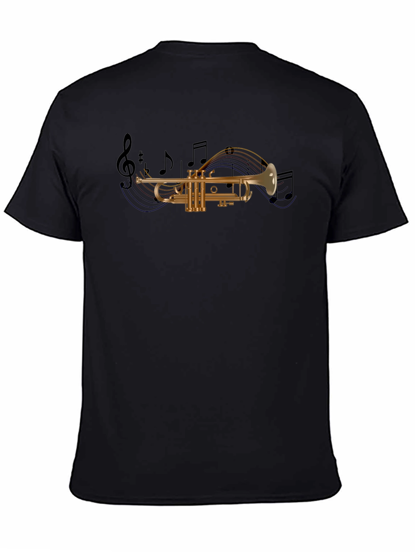 Musical Trumpet Graphic Tee - Black