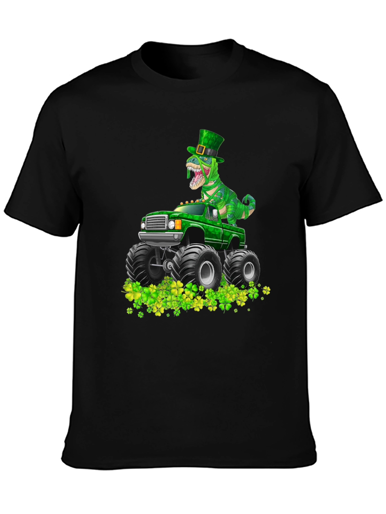 St. Patricks Day Dinosaur Monster Truck T-Shirt
