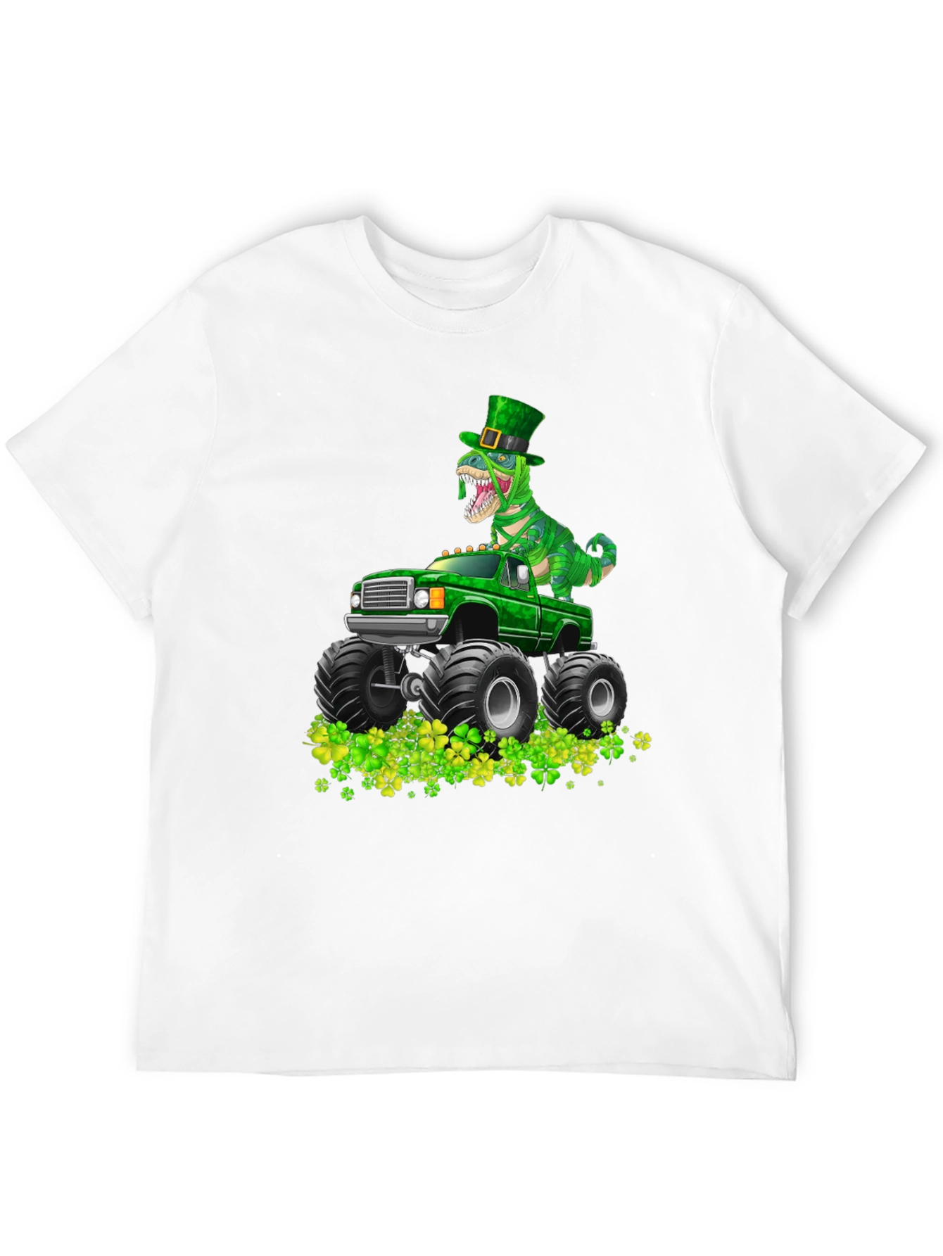 St. Patricks Day Dinosaur Monster Truck T-Shirt
