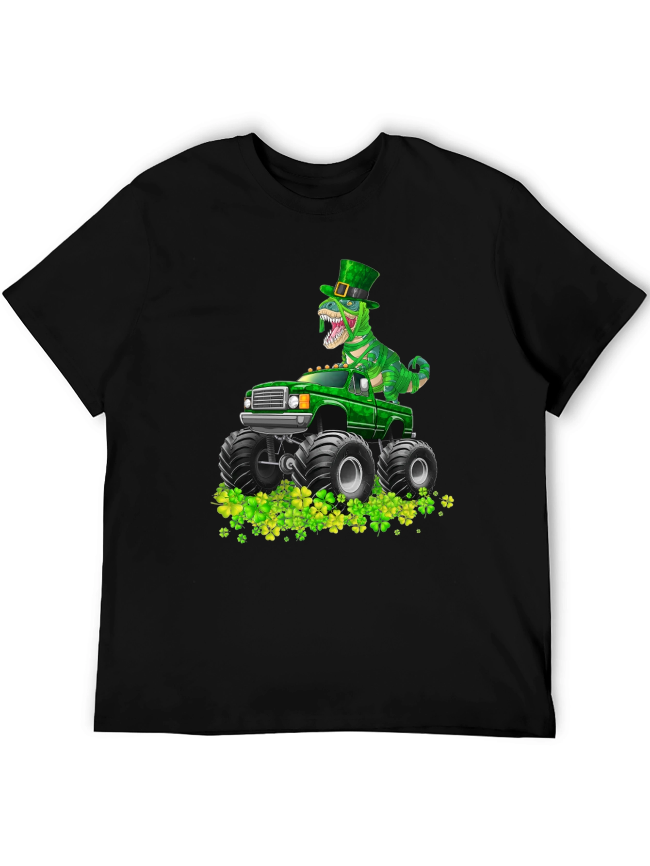 St. Patricks Day Dinosaur Monster Truck T-Shirt