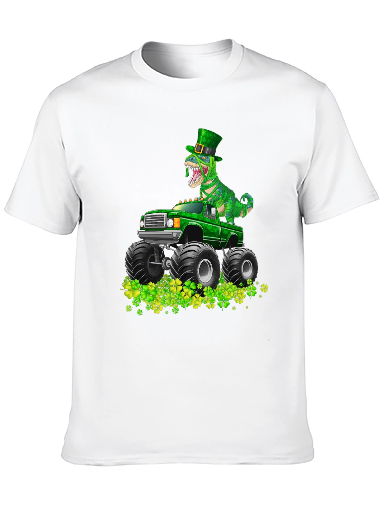 St. Patricks Day Dinosaur Monster Truck T-Shirt