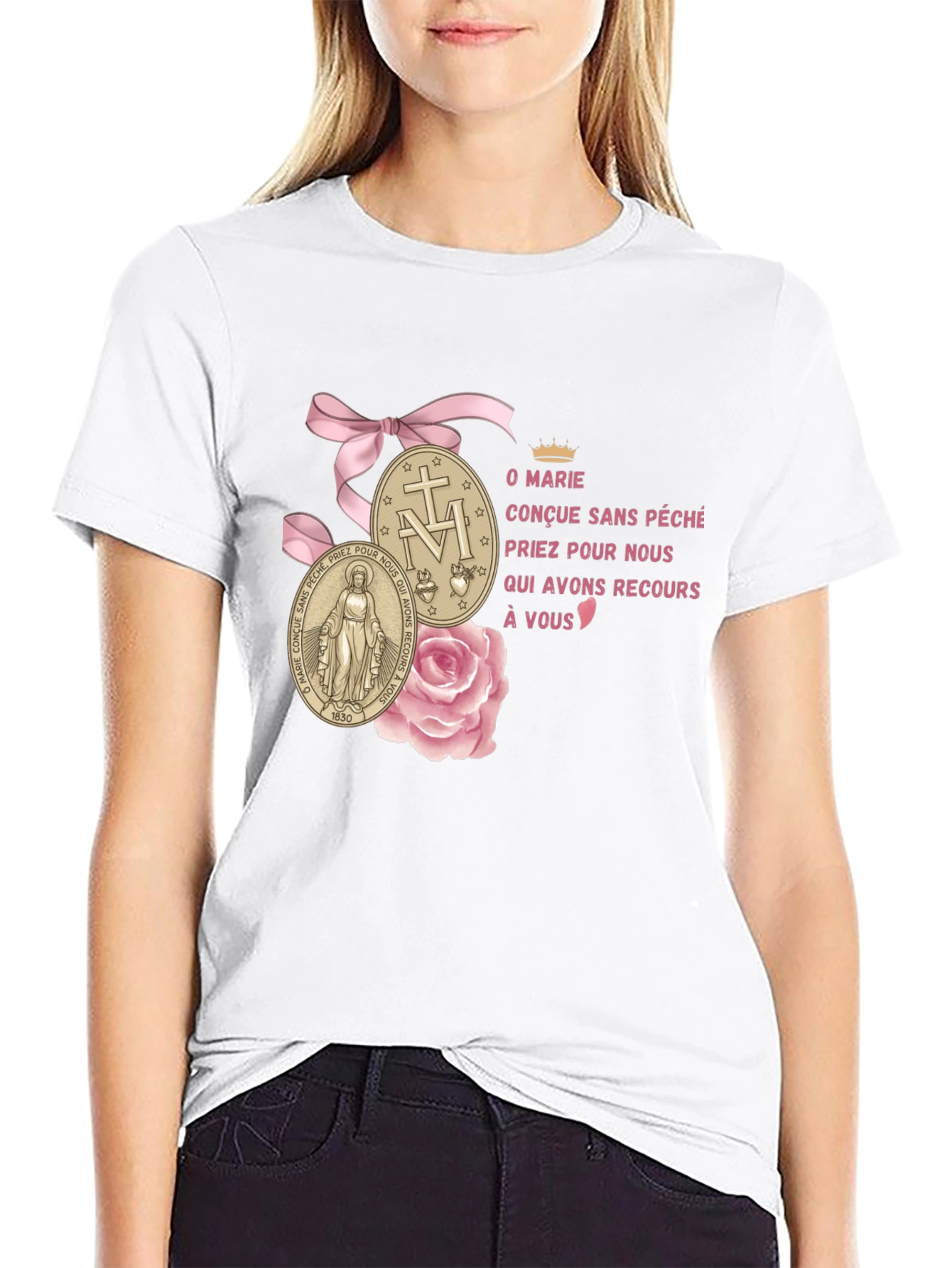 O Marie Tee - Religious Graphic T-Shirt