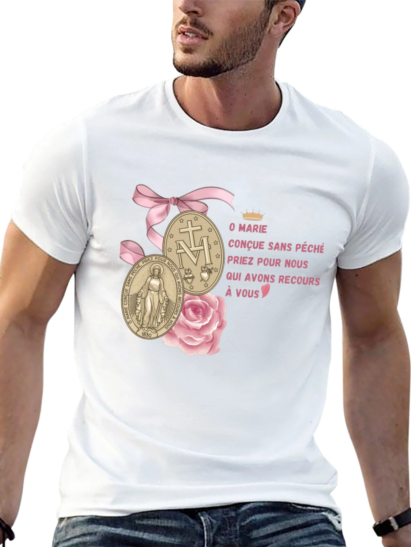 O Marie Tee - Religious Graphic T-Shirt