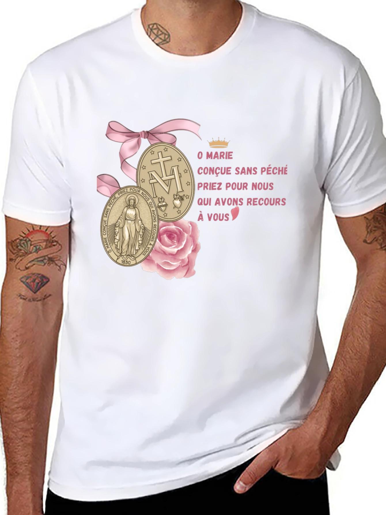 O Marie Tee - Religious Graphic T-Shirt