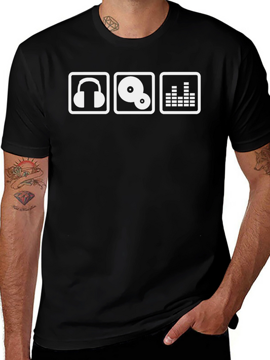 DJ Music T-Shirt - Headphones Vinyl Equalizer