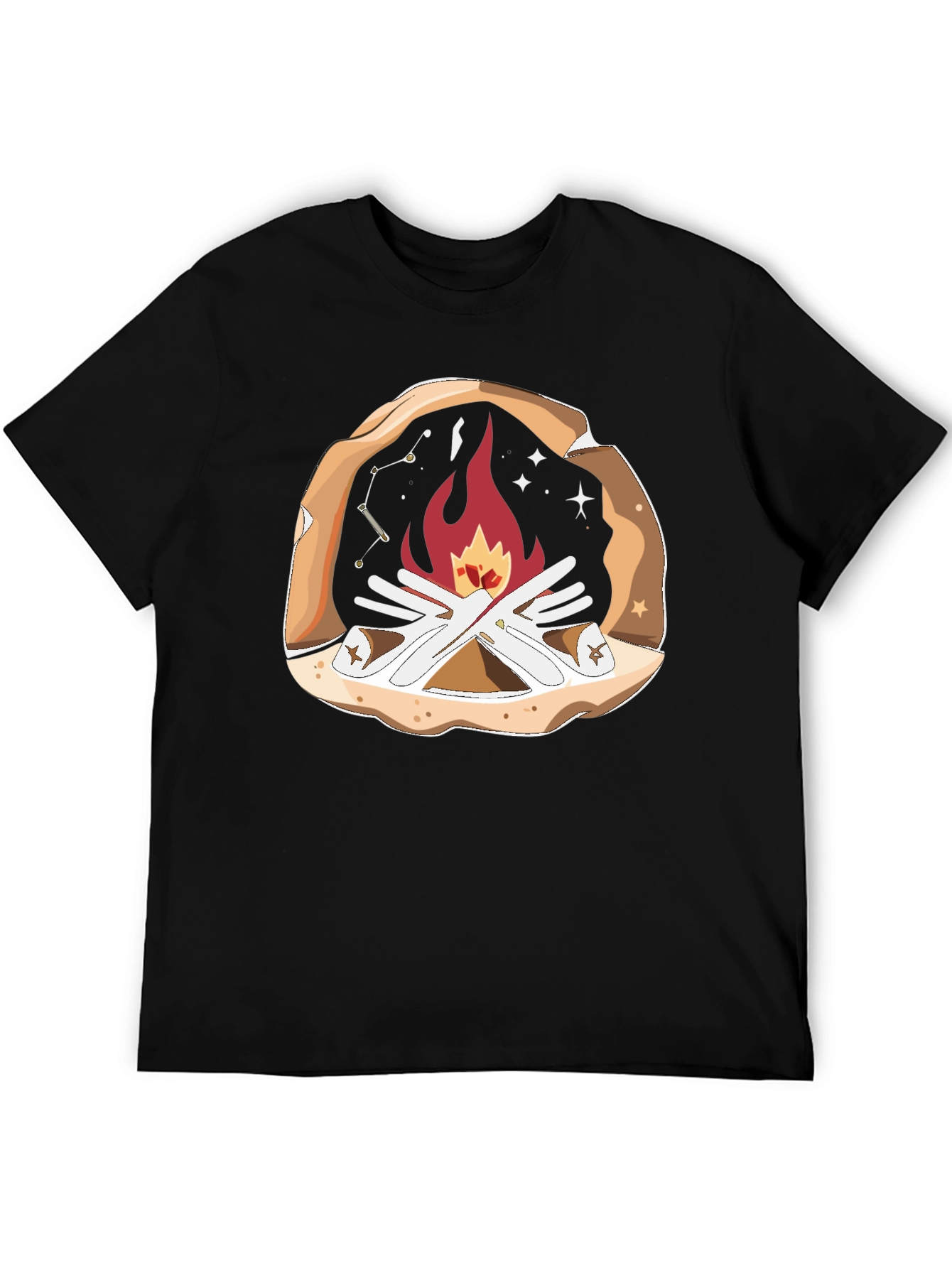 Campfire Graphic T-Shirt - Cozy Outdoor Style