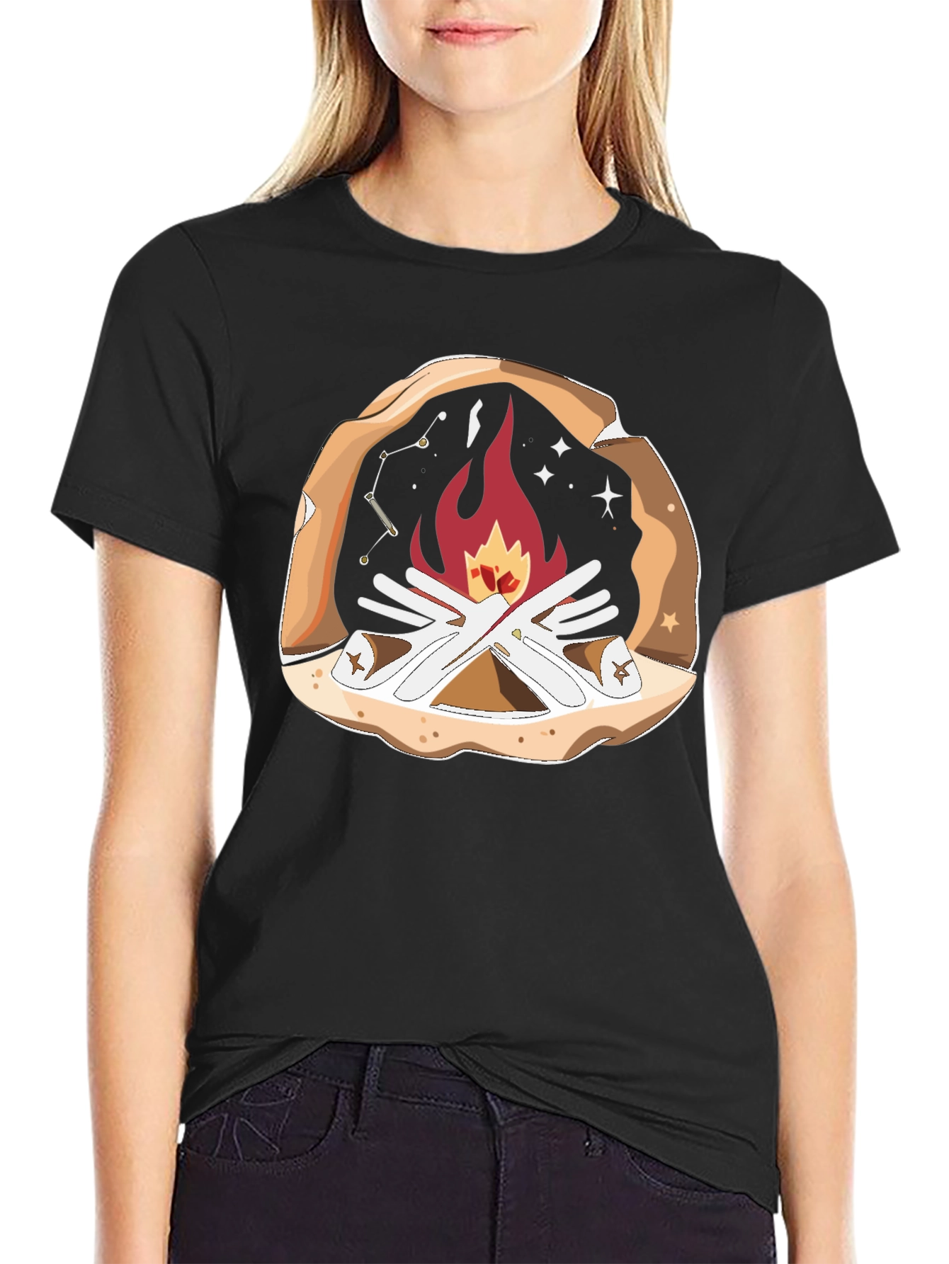 Campfire Graphic T-Shirt - Cozy Outdoor Style