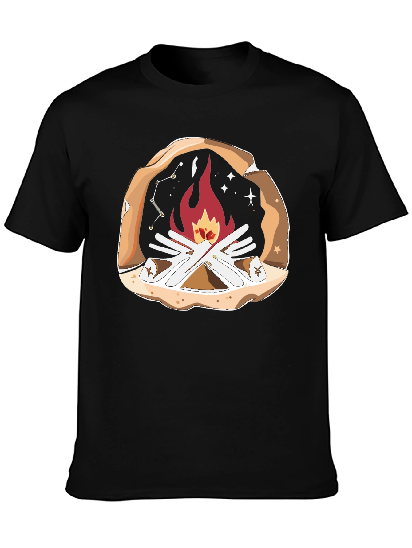 Campfire Graphic T-Shirt - Cozy Outdoor Style