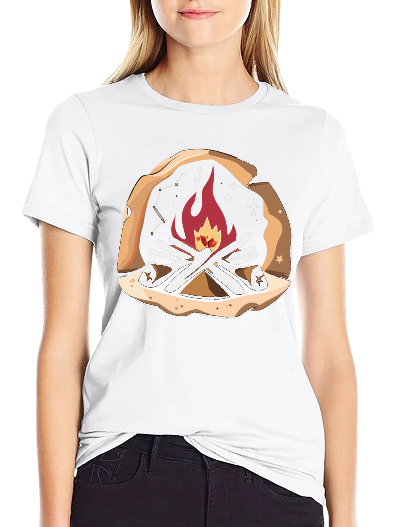 Campfire Graphic T-Shirt - Cozy Outdoor Style