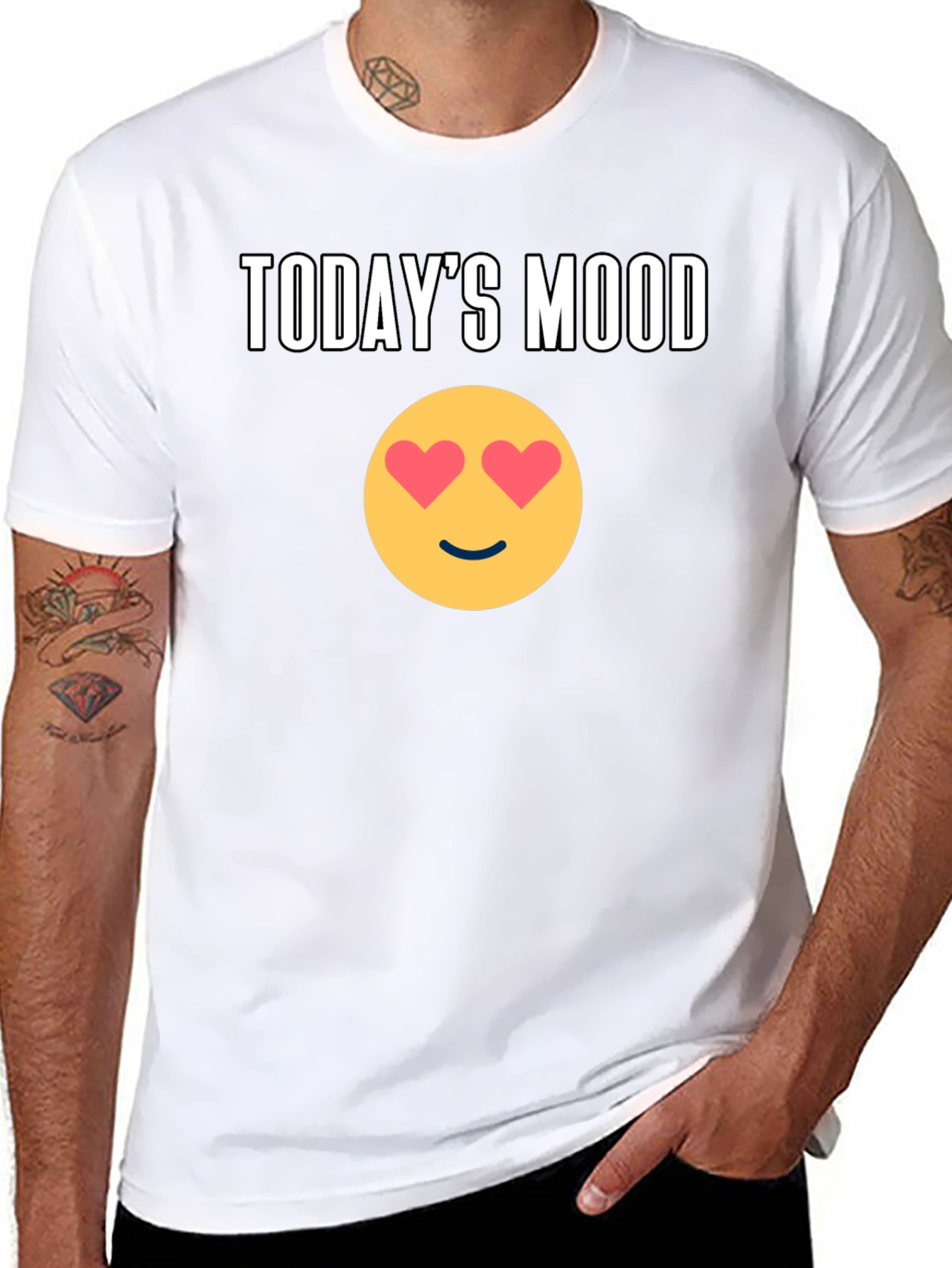 Todays Mood Emoji Graphic Tee - Black