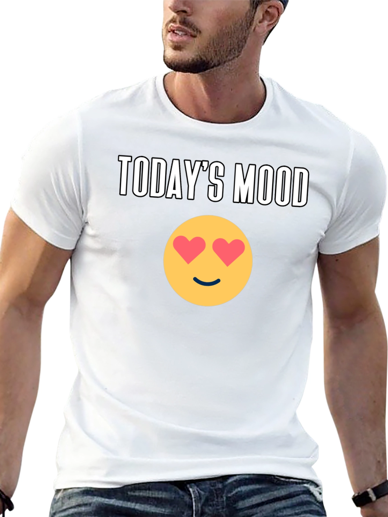 Todays Mood Emoji Graphic Tee - Black