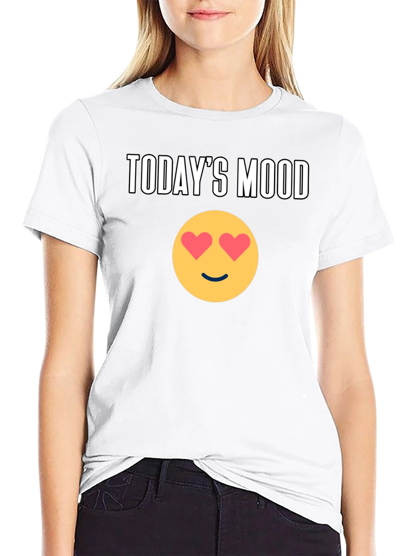 Todays Mood Emoji Graphic Tee - Black